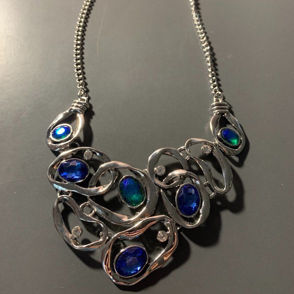 Paparazzi Warp Speed Blue Necklace with Matching Earrings